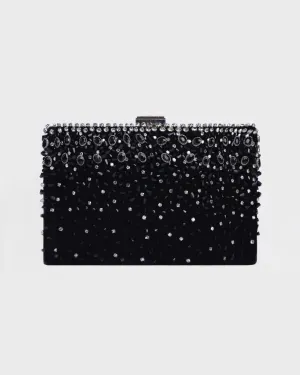 Bejeweled Black Clutch