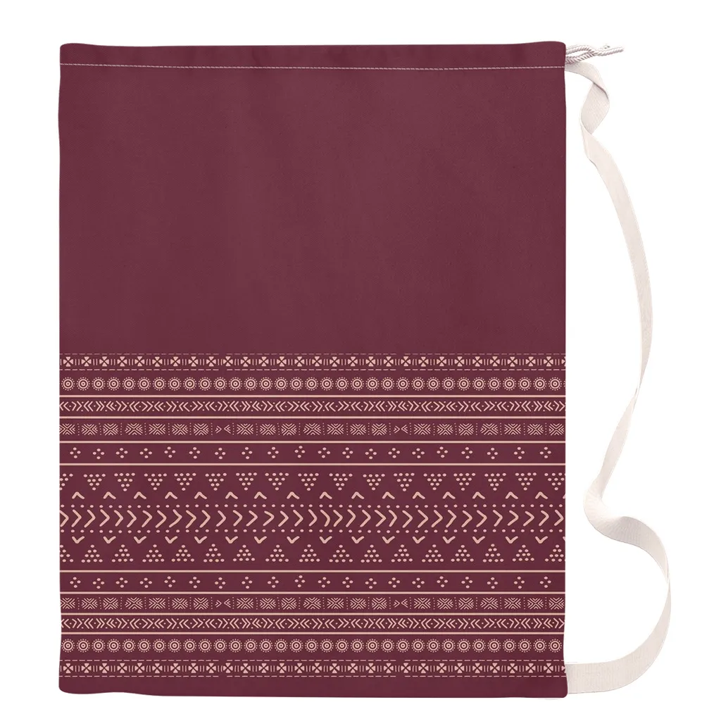 Cabernet Mudcloth Boho Laundry Bags