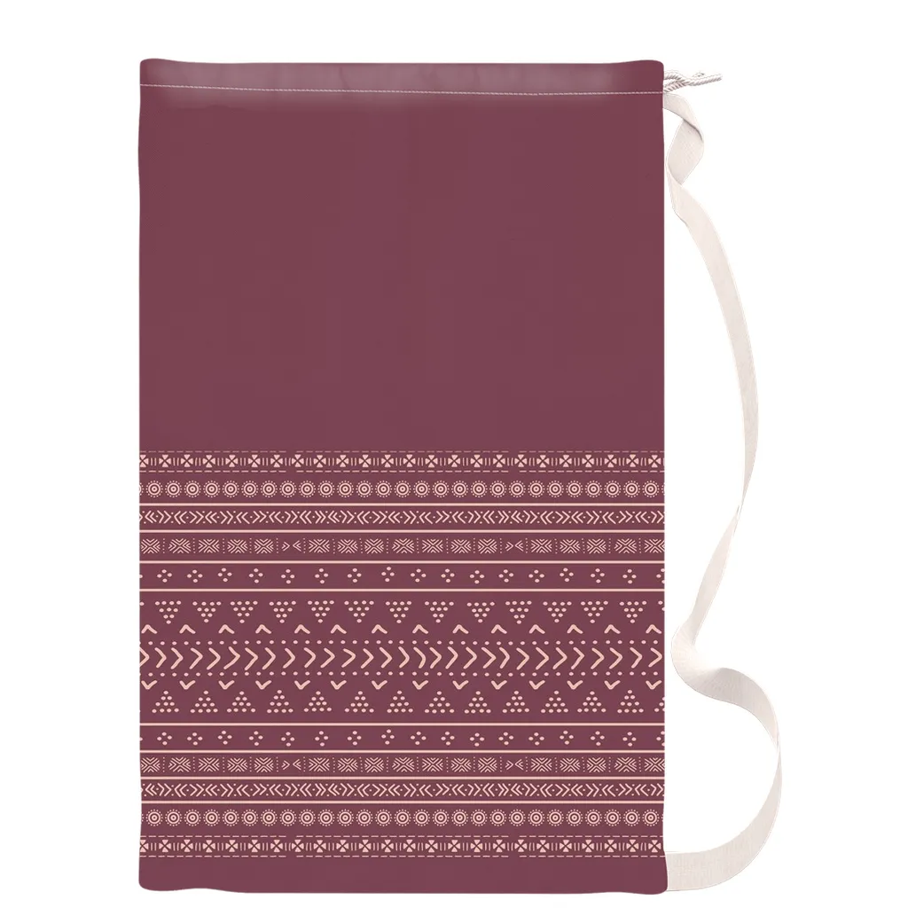 Cabernet Mudcloth Boho Laundry Bags