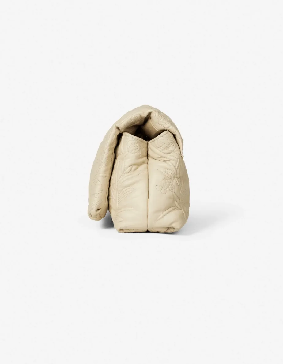 Folucke Leather Clutch Bag - Beige
