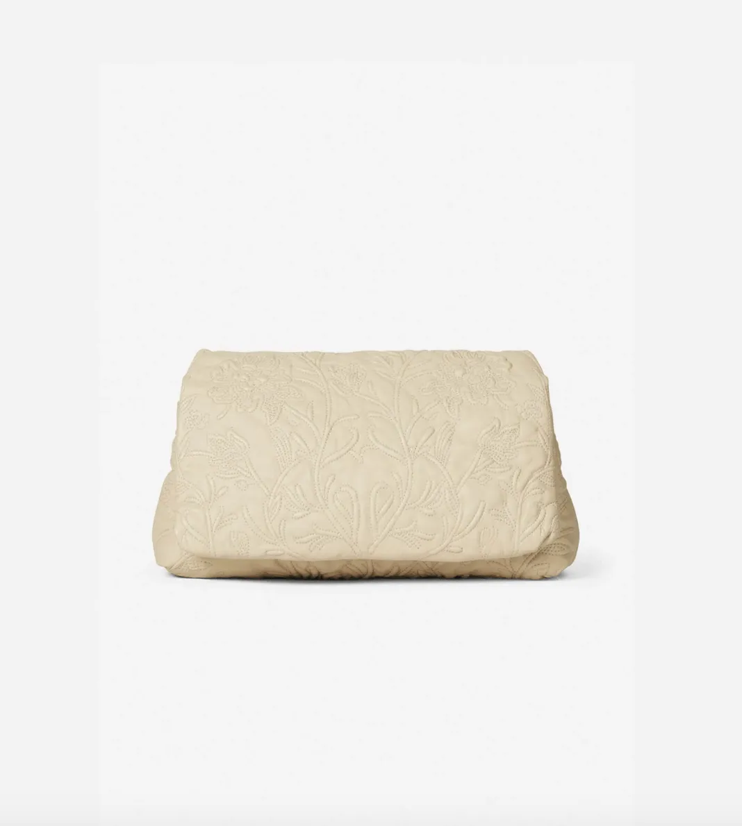 Folucke Leather Clutch Bag - Beige