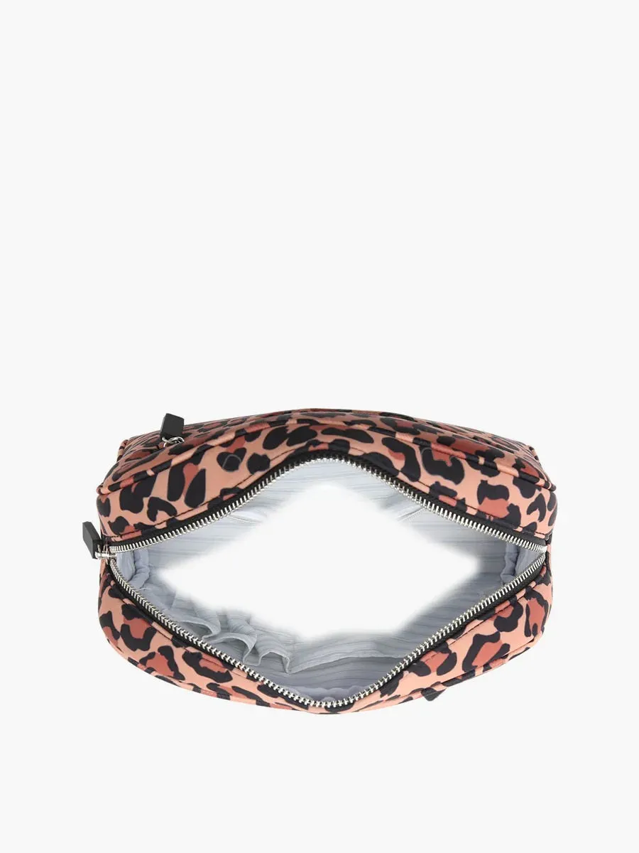 Jen & Co Toni Neoprene Striped Cosmetic Bag In Camo Grey