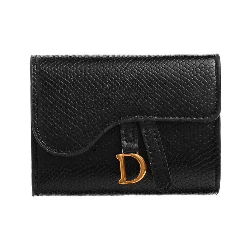 Women Luxury Card Holder Short Wallet Mini PU Letter Wallet Multi Card Card Holder Small Multi Functional Clutch Bag
