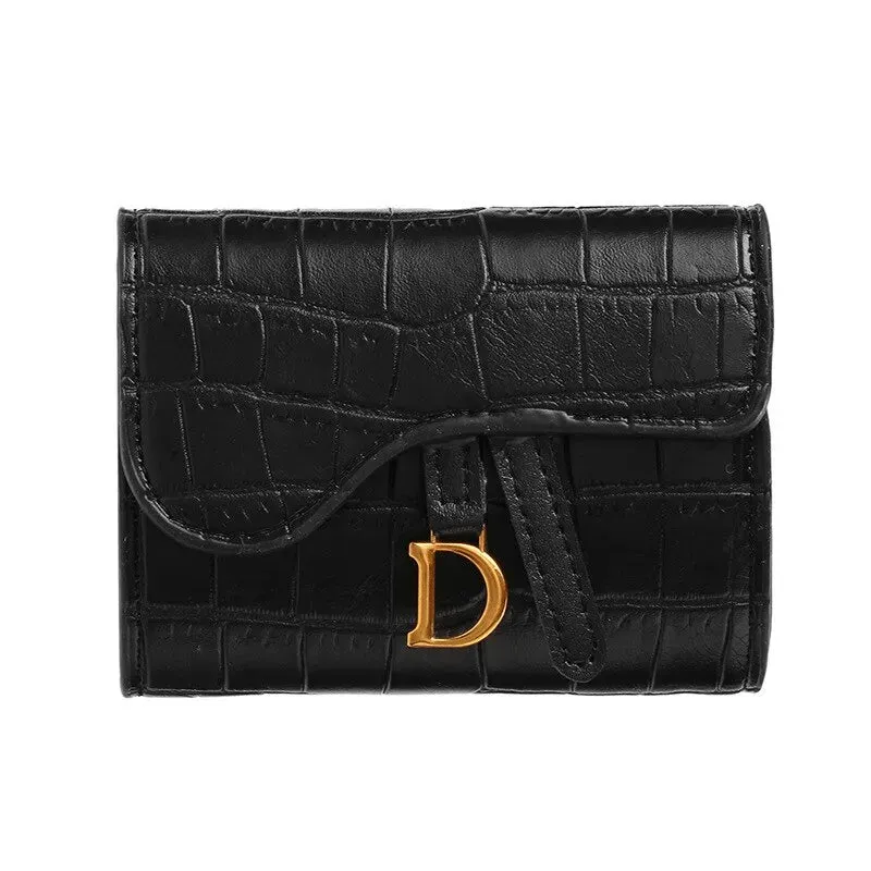 Women Luxury Card Holder Short Wallet Mini PU Letter Wallet Multi Card Card Holder Small Multi Functional Clutch Bag