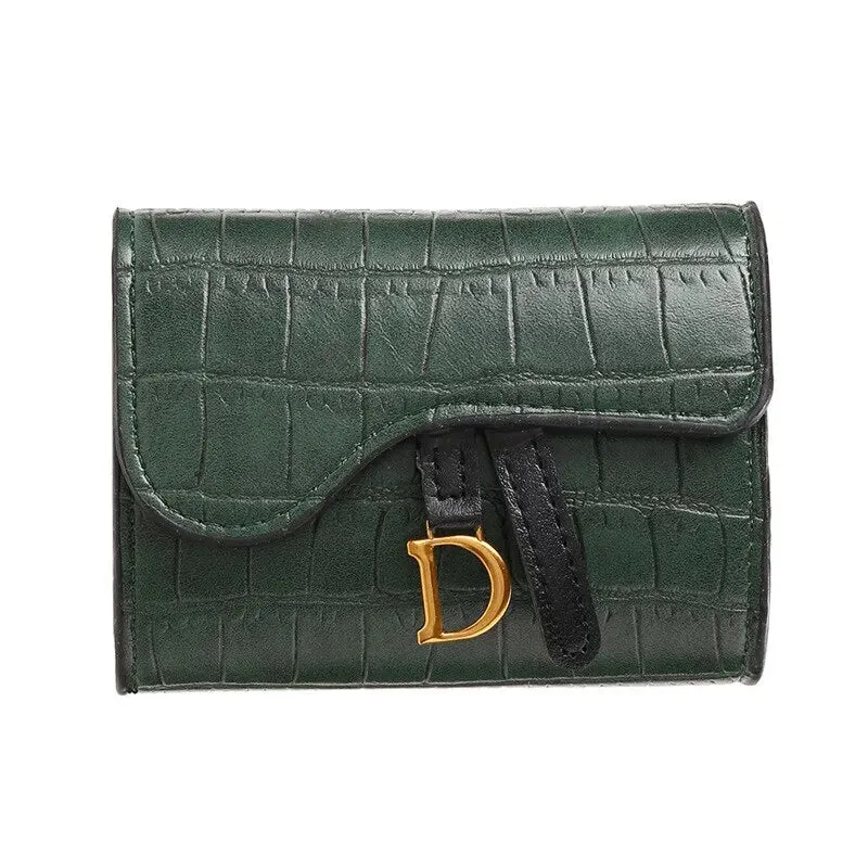 Women Luxury Card Holder Short Wallet Mini PU Letter Wallet Multi Card Card Holder Small Multi Functional Clutch Bag